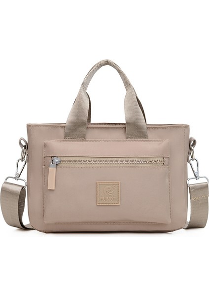 Çapraz Askılı Çanta Taşınabilir Oxford Kumaş Malzemesi Edebi Çin Tarzı Dış Cep Şekli Iç Yama Cep, Haki (Yurt Dışından)