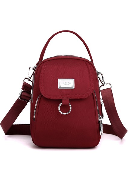 Çapraz Askılı Çanta Taşınabilir Su Geçırmez Oxford Kumaş Malzemesi Gündelik Şehirli Sade Tarz, Kırmızı (Yurt Dışından)