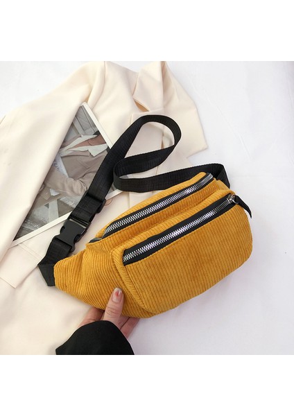 Çapraz Askılı Çanta Taşınabilir Yüksek Kaliteli Kadife Malzeme Nefes Alabilen Düz Renk Stili , Sarı (Yurt Dışından)
