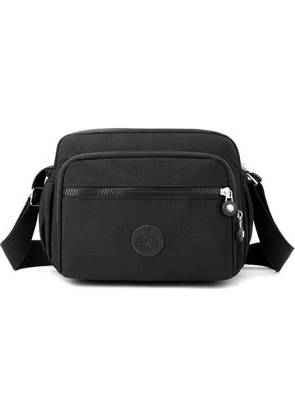 Çapraz Askılı Çanta Taşınabilir Oxford Kumaş Basit Nötr ve Nefes Alabilir, Siyah (Yurt Dışından)