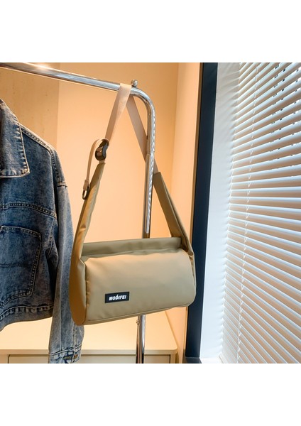 Çapraz Askılı Çanta Taşınabilir Naylon Malzeme Şık Kentsel Basit Stil Yumuşak ve Sert, Haki (Yurt Dışından)