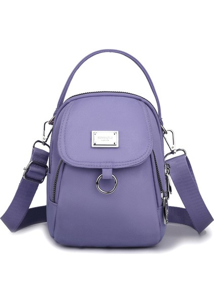 Çapraz Askılı Çanta Taşınabilir Su Geçırmez Oxford Kumaş Malzemesi Gündelik Şehirli Sade Tarz, Mor (Yurt Dışından)