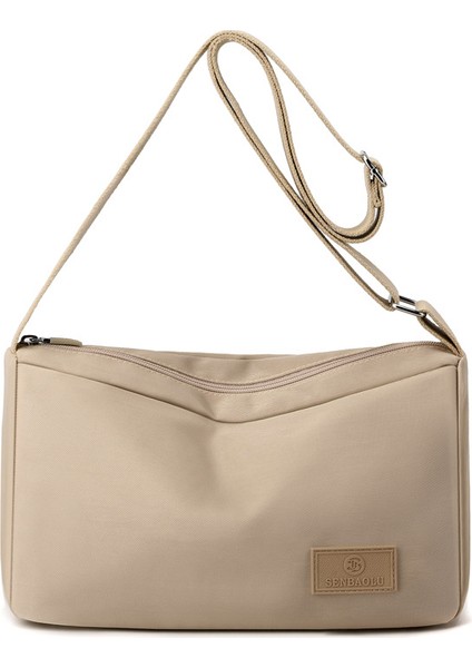 Çapraz Askılı Çanta Taşınabilir Dayanıklı Yüksek Yoğunluklu Su Geçırmez Naylon Malzeme Rahat ve Şık, Haki (Yurt Dışından)