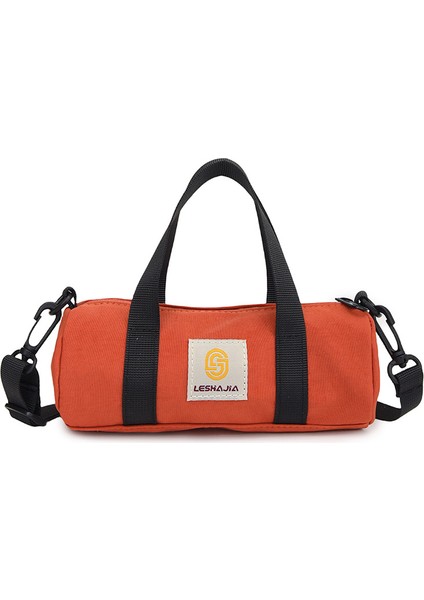 Çapraz Askılı Çanta Taşınabilir Yüksek Kaliteli Yıkanmış Kumaş Kentsel Sade Düz Renk Stili, Turuncu (Yurt Dışından)