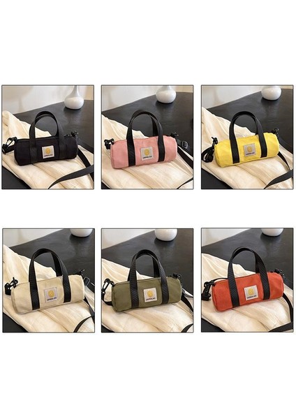 Çapraz Askılı Çanta Taşınabilir Yüksek Kaliteli Yıkanmış Kumaş Kentsel Sade Düz Renk Stili, Turuncu (Yurt Dışından) modelleri