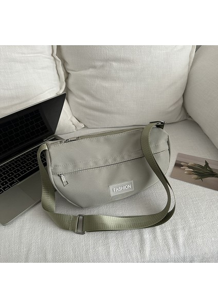 Çapraz Askılı Çanta Taşınabilir Yüksek Kaliteli Oxford Kumaş Düz Renk Basit Stil Mektup Deseni, Yeşil (Yurt Dışından)