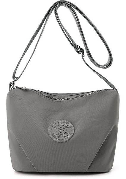 Çapraz Askılı Çanta Taşınabilir Sade Tarza Sahip Yüksek Kaliteli Nefes Alabilen Naylon Kumaş, Gri (Yurt Dışından)