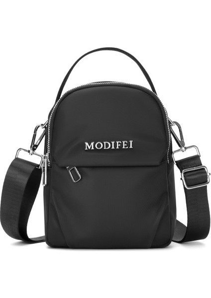 Çapraz Askılı Çanta Taşınabilir Naylon Kumaş Basit Stil ve Iyi Nefes Alabilirlik , Siyah (Yurt Dışından)