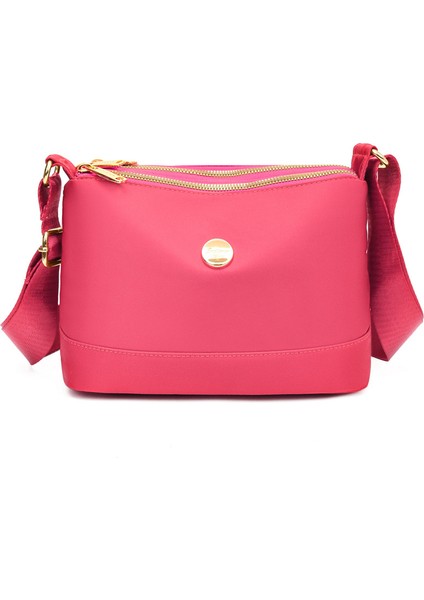 Çapraz Askılı Çanta Taşınabilir Aşınmaya Dayanıklı Yüksek Kaliteli Naylon Kumaş Şık Stil, Pembe (Yurt Dışından)