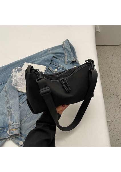 Çapraz Askılı Çanta Taşınabilir Sağlıklı Kanvas Kumaş Kaliteli Işçılik Hafiflik, Siyah (Yurt Dışından)