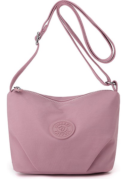 Çapraz Askılı Çanta Taşınabilir Sade Tarza Sahip Yüksek Kaliteli Nefes Alabilen Naylon Kumaş, Pembe (Yurt Dışından)