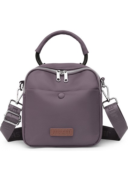 Çapraz Askılı Çanta Taşınabilir Yüksek Kaliteli Aşınmaya Dayanıklı Naylon Kumaş Düz Renk ve Sade Stil, Mor (Yurt Dışından)