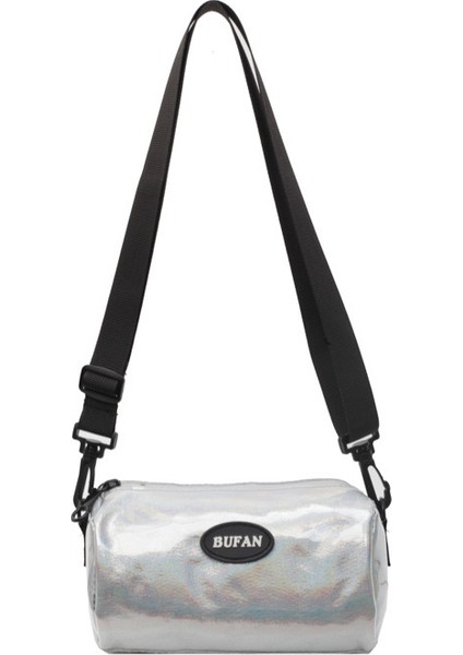 Çapraz Askılı Çanta Taşınabilir Yüksek Kaliteli Naylon Kumaş Çok Yönlü ve Parlak Stil , Gümüş (Yurt Dışından)