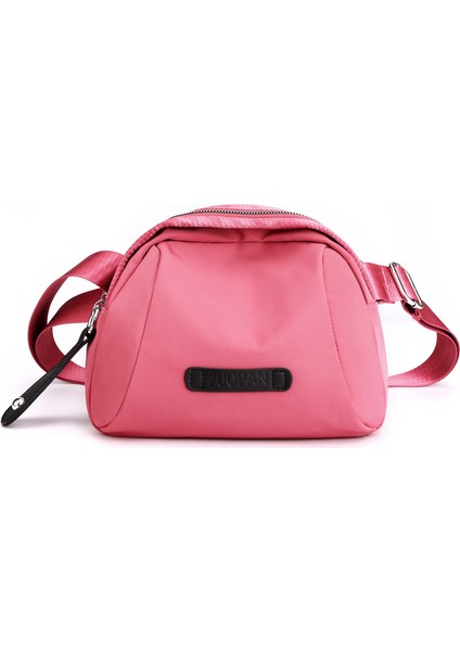 Çapraz Askılı Çanta Taşınabilir Yüksek Kaliteli Naylon Malzeme Şık Stil, Pembe (Yurt Dışından)