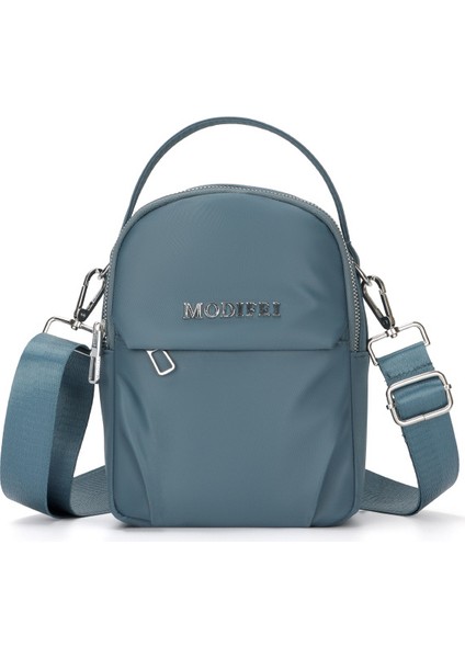 Çapraz Askılı Çanta Taşınabilir Hafif Naylon Malzeme Basit Düz Renk Nötr Stil Şık ve Temizlenmesi Kolay, Mavi (Yurt Dışından)