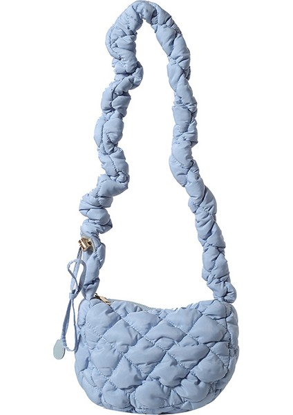 Çapraz Askılı Çanta Taşınabilir Sağlıklı Naylon Malzeme Yüksek Kaliteli Işçılik Düz Renk Stili Yumuşak ve Sert, Açık Mavi (Yurt Dışından)