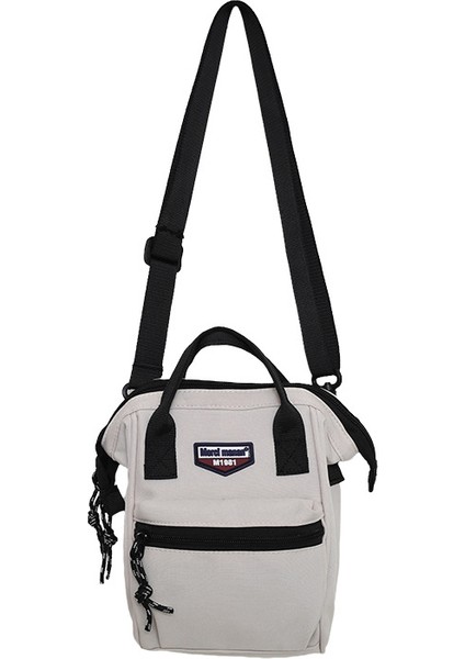 Çapraz Askılı Çanta Taşınabilir Yüksek Kaliteli Naylon Kumaş Basit Taşıma Çantası Orta Boy, Beyaz (Yurt Dışından)