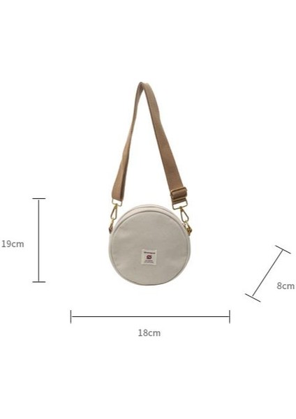 Çapraz Askılı Çanta Taşınabilir Yüksek Kaliteli Naylon Kumaş Basit Yuvarlak Şekil, Haki (Yurt Dışından) fiyatları