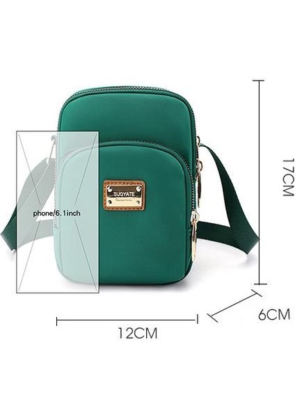 Çapraz Askılı Çanta Taşınabilir Hafif Su Geçırmez Naylon Malzeme Basit Düz Renk Nötr Stil Hassas Dokunuş, Siyah (Yurt Dışından) fiyatları