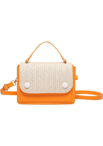 Çapraz Askılı Çanta Taşınabilir Yüksek Kaliteli Pu Malzeme Şık Düz Renk Stili Ayarlanabilir Omuz Askıları, Turuncu (Yurt Dışından)