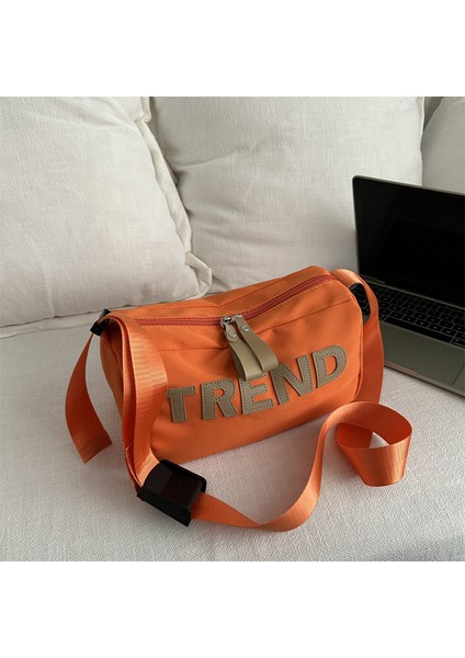 Çapraz Askılı Çanta Taşınabilir Yüksek Kaliteli Oxford Kumaş Düz Renk Cinsiyetsiz Stil, Turuncu (Yurt Dışından)