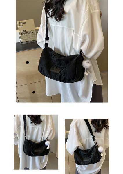 Çapraz Askılı Çanta Taşınabilir Su Geçırmez Yüksek Kaliteli Naylon Malzeme Yüksek Görünümlü Şehirli Sade Düz Renk Stili Yumuşak ve Sert, Beyaz (Yurt Dışından) modelleri