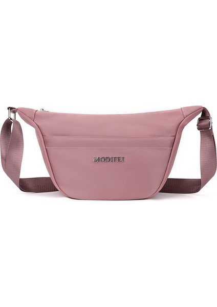 Çapraz Askılı Çanta Taşınabilir Hafif Su Geçırmez Naylon Malzeme Basit Kişılik Saf Renk Nötr Stil Yumuşak Dokunuş, Kırmızı (Yurt Dışından)