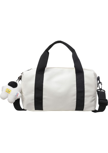 Çapraz Askılı Çanta Taşınabilir Yüksek Kaliteli Naylon Malzeme Kentsel Sade Üç Boyutlu Taşıma Çantası Düz ​​renk Stili, Beyaz (Yurt Dışından)