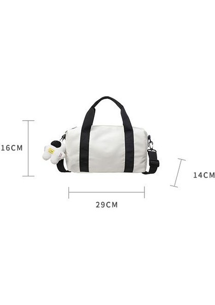 Çapraz Askılı Çanta Taşınabilir Yüksek Kaliteli Naylon Malzeme Kentsel Sade Üç Boyutlu Taşıma Çantası Düz ​​renk Stili, Beyaz (Yurt Dışından) fiyatları