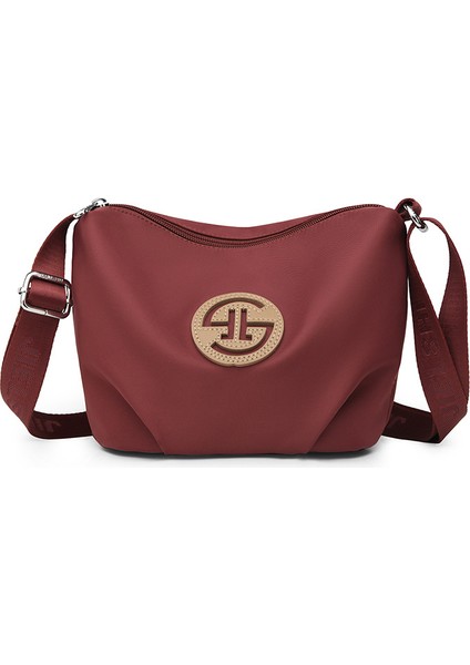 Çapraz Askılı Çanta Taşınabilir Yüksek Kaliteli Aşınmaya Dayanıklı Naylon Malzeme Düz Renk Stili, Kırmızı (Yurt Dışından)