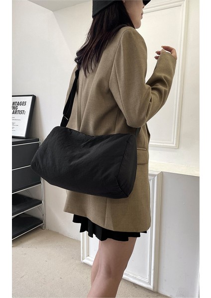 Çapraz Askılı Çanta Taşınabilir Yüksek Kaliteli Naylon Malzeme Taze Düz Renk Stili Büyük, Gri (Yurt Dışından) fiyatları