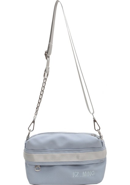 Çapraz Askılı Çanta Taşınabilir Yüksek Kaliteli Naylon Kumaş Kentsel Sade Düz Renk Stili, Mavi (Yurt Dışından)