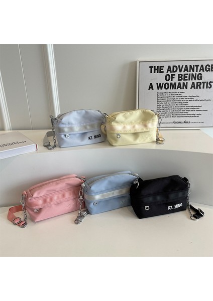 Çapraz Askılı Çanta Taşınabilir Yüksek Kaliteli Naylon Kumaş Kentsel Sade Düz Renk Stili, Mavi (Yurt Dışından) modelleri