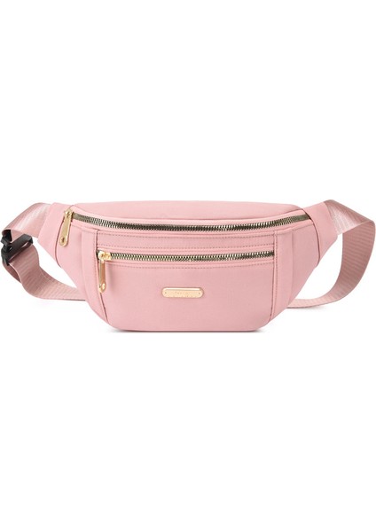 Çapraz Askılı Çanta Taşınabilir Yüksek Kaliteli Polyester Malzeme Çok Yönlü ve Şık Stil, Pembe (Yurt Dışından)