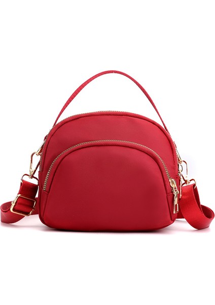 Çapraz Askılı Çanta Taşınabilir Yüksek Kaliteli Naylon Malzeme Yüksek Görünümlü Stil, Kırmızı (Yurt Dışından)