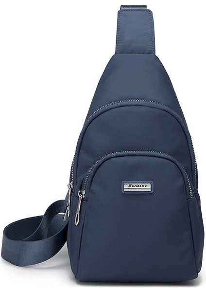 Çapraz Askılı Çanta Taşınabilir Oxford Kumaş Malzemesi Solmaya Karşı Dayanıklı Nötr Tarz, Koyu Mavi (Yurt Dışından)
