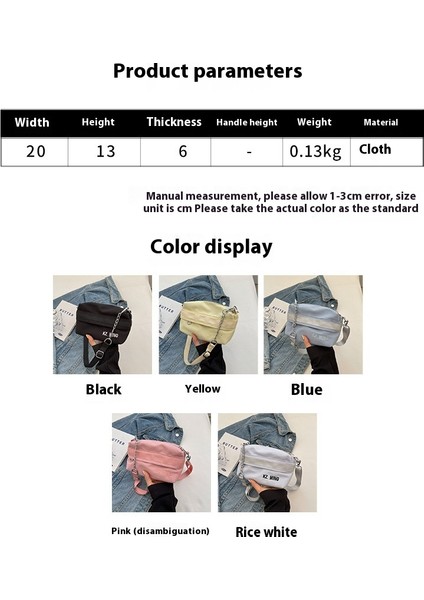 Çapraz Askılı Çanta Taşınabilir Yüksek Kaliteli Naylon Kumaş Kentsel Sade Düz Renk Stili, Pembe (Yurt Dışından) fiyatları