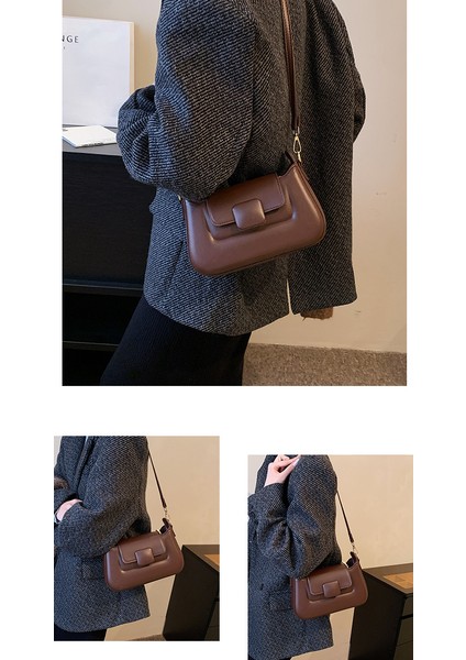 Çapraz Askılı Çanta Taşınabilir Mükemmel Işçıliğe Sahip Yüksek Yoğunluklu Konforlu Pu Kumaş, Açık Kahverengi (Yurt Dışından) modelleri