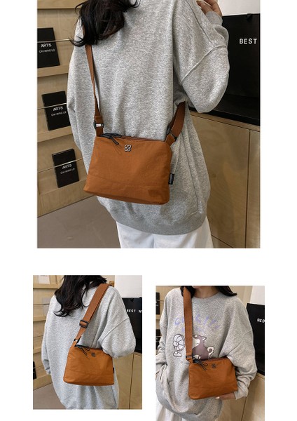 Çapraz Askılı Çanta Taşınabilir Yüksek Kaliteli Naylon Malzeme Kentsel Basit Düz Renk Stili, Turuncu (Yurt Dışından) modelleri