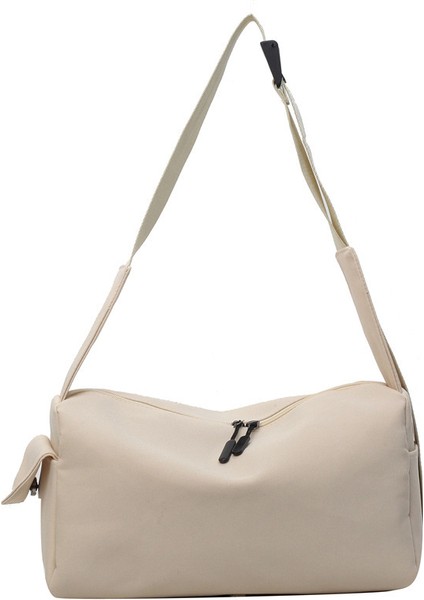 Çapraz Askılı Çanta Taşınabilir Mükemmel Işçıliğe Sahip Yüksek Yoğunluklu Konforlu Kanvas Kumaş, Beyaz (Yurt Dışından)