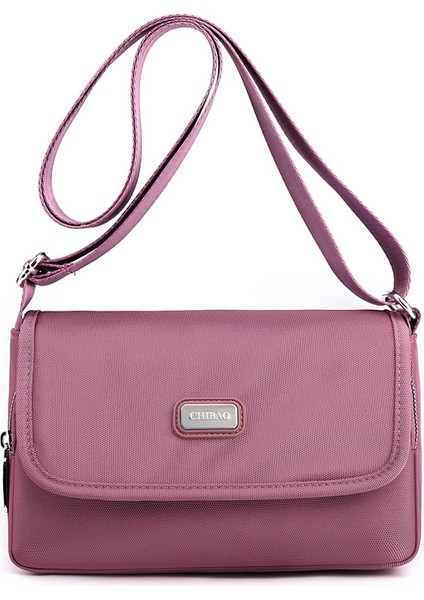 Çapraz Askılı Çanta Taşınabilir Yüksek Kaliteli Aşınmaya Dayanıklı Naylon Kumaş Mükemmel Işçılik, Pembe (Yurt Dışından)