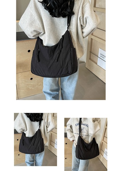 Çapraz Askılı Çanta Taşınabilir Yüksek Kaliteli Naylon Kumaş Mükemmel Işçılik Kentsel Tarz, Gri (Yurt Dışından) modelleri