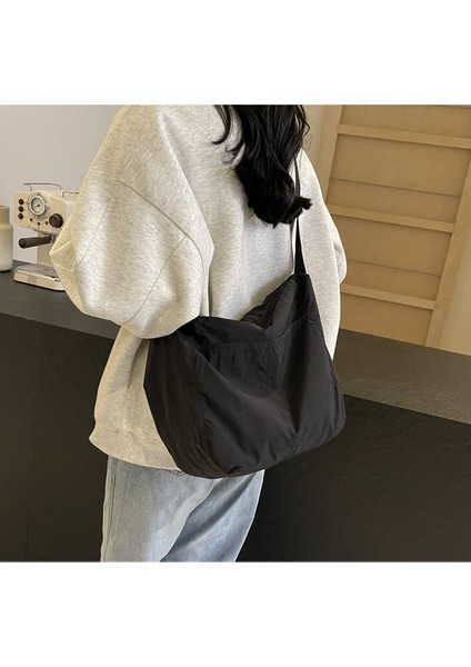 Çapraz Askılı Çanta Taşınabilir Yüksek Kaliteli Naylon Kumaş Mükemmel Işçılik Basit Stil, Siyah (Yurt Dışından) modelleri