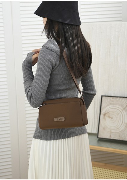 Çapraz Askılı Çanta Taşınabilir Yüksek Yoğunluklu Su Geçırmez Naylon Kumaş Mükemmel Işçılik, Koyu Gri (Yurt Dışından) modelleri