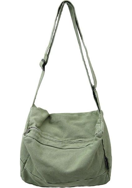 Çapraz Askılı Çanta Taşınabilir Yüksek Yoğunluklu Rahat Kanvas Kumaş Mükemmel Işçılik Nötr Stil, Yeşil (Yurt Dışından)