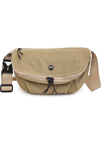 Çapraz Askılı Çanta Taşınabilir Yüksek Yoğunluklu Aşınmaya Dayanıklı Naylon Kumaş Mükemmel Işçılik ve Sade Stil, Haki (Yurt Dışından)