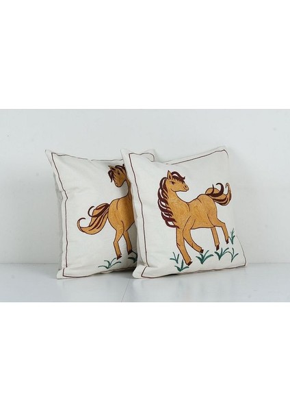 Hayvan Desenli Etnik Suzani Kırlent Kılıfı El Dokuma Kırlent Kılıf 45 x 45 cm fiyatları