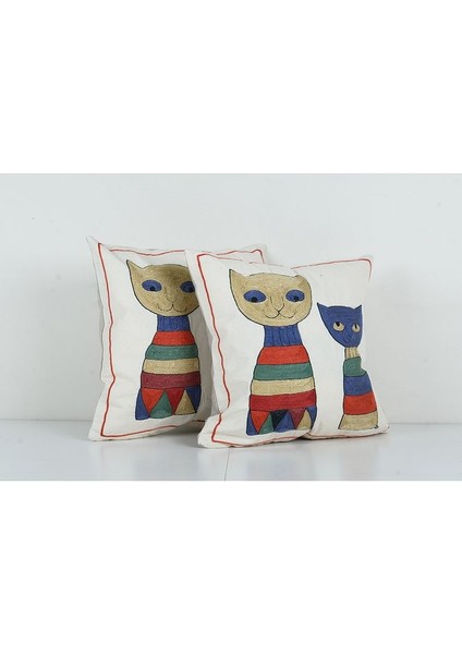 Setb Hayvan Desenli Etnik Suzani Kırlent Kılıfı El Dokuma Kırlent Kılıf 45 x 45 cm fiyatları
