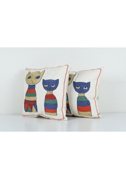 Setb Hayvan Desenli Etnik Suzani Kırlent Kılıfı El Dokuma Kırlent Kılıf 45 x 45 cm modelleri