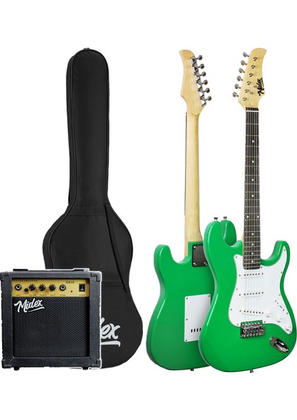 AGE-80GR Amfili Full Elektro Gitar Seti 4/4 Yetişkin 39 İnç Green